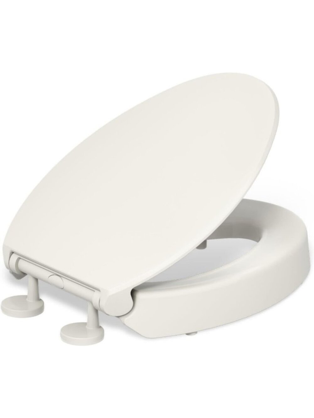 Elevated Soft Close Elongated Toilet Seat - Contoured, Grip-Tight, Quick-Attach